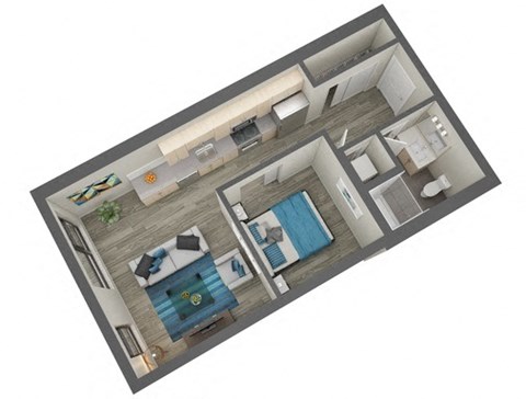 Windom Floor Plan 502 Sq.Ft. at The Whit, Minneapolis